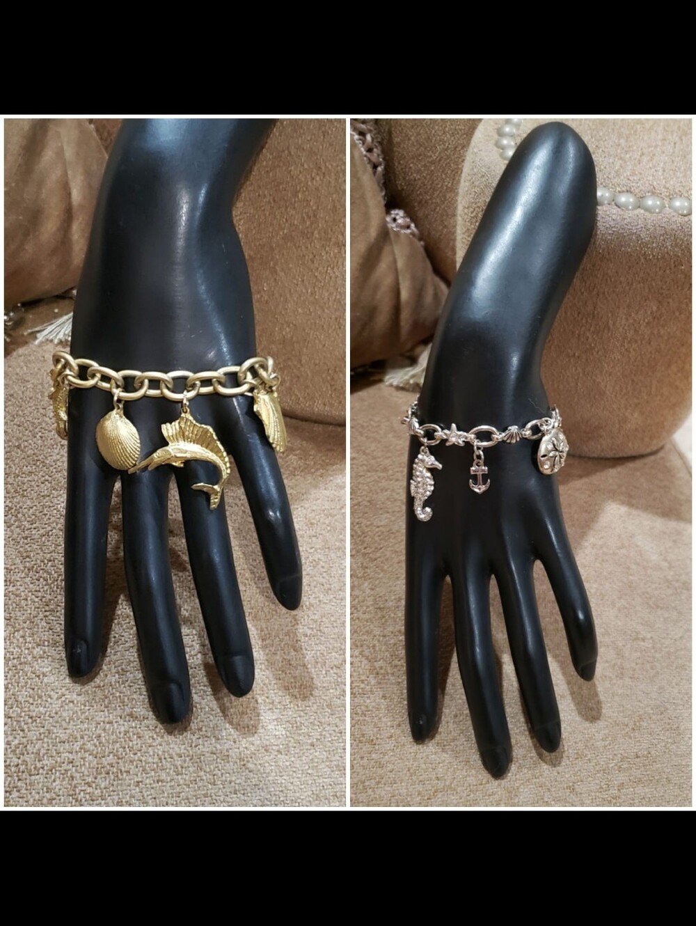 Vintage Nautical Charm Bracelet Set
